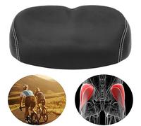 BTER Asiento de Bicicleta, sillín de Bicicleta Amortiguador sin Extremo de Nariz, Cuero PU Suave y Ancho Transpirable para reemplazo de Bicicleta(Black)