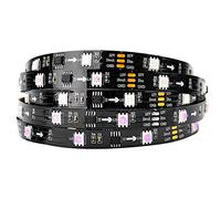 BTF-LIGHTING 16.4ft 5m DC12V WS2811 150leds 30pixels Negro PCB SMD5050 direccionable tira de led Sueño Color No impermeable