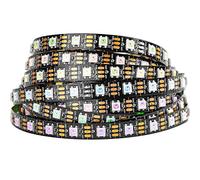 BTF-LIGHTING 16.4ft 5m WS2812b 60LEDs/pixels/m Flexible Negro PCB individualmente direccionable LED de Tira en color no impermeable DC5V