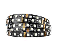 BTF-LIGHTING 16.4ft 60LEDs/m 5050 RGBWW RGB+Blanco cálido(2700K-3000K) 4 Colores en 1 Luces LED de Cinta Multicolor IP30 No Resistente al Agua PCB Negro DC12V