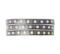 BTF-LIGHTING 3.2FT 1m WS2812b 60leds 60pixels Impermeable IP67 Negro PCB Flexible individualmente direccionable Sueño en color DC5V