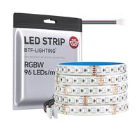 BTF-LIGHTING 5050SMD RGBW 4IN1 Tira LED regulable RGB+Blanco Frío(6000-6500K) 24V 5M 96LEDs/m PCB Blanco IP65 Impermeable Dream Color para Decoración de Habitación, Cocina, Salón(Solo Tira)