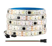 BTF-LIGHTING 5050SMD WS2814 RGBW 4en1 IC Direccionable Tira de LED RGB+Blanco Cálido 5M 60LEDs/m DC12V Blanco PCB IP65 Impermeable Dreamcolor Para Decoración Interior Exterior DIY-Proyecto(Sólo tira)