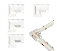 BTF-LIGHTING FCOB CCT 10mm Juego de conectores transparentes en forma de 4pc L-Shaped 3pin 10mm Conector transparente Adecuado para conexiones sin soldadura y extensión de terminales