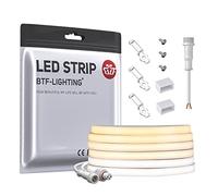 BTF-LIGHTING FCOB COB CCT Tira LED 5M 640LEDs/m DC24V IP67 Impermeable | Flexible Alta Densidad Sintonizable 3000K-6000K CRI＞90 Dimmable Deformable Tira de Luz LED para Decoración de Cocina