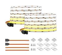 BTF-LIGHTING FCOB COB FOB Flexible Alta Densidad CCT Tira LED 2x5M 640LEDs/m DC24V 14W/M Sintonizable 3000K-6000K CRI＞90 Dimmable deformable LED tira luz para DIY decoración de interiores(Tira sólo)