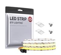 BTF-LIGHTING FCOB COB FOB Flexible Alta Densidad CCT Tira LED 3.2FT/1M 640LEDs/m Sintonizable 3000K-6000K CRI＞90 Dimmable Deformable Tira de Luz LED para Decoración de Cocina DC24V 14W
