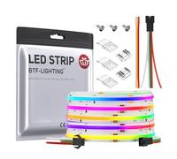 BTF-LIGHTING FCOB SPI RGB Tira de LED flexible de alta densidad COB WS2811 IC Tira de LED 5M 630LEDs/M 14W/M DC24V Blanco PCB IP30 Color de persecución(No contiene controlador y alimentación)