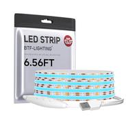 BTF-LIGHTING Regulable USB FCOB COB Azul Hielo Tira LED 2M 640LEDs Alta Densidad 5V Flexible Cinta LED Ultra Brillante CRI90+ para Retroiluminación TV Sala de Estar, Cocina, PC Gaming, Decoración DIY