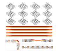 BTF-LIGHTING SMD 3pin 10mm Conector kit 12pcs Conector Transparente 4pcs 15cm largo 22AWG Cable de extensión Placa a Cable/Placa para soldar sin ranura y 3pin LED de conexión de esquina