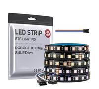 BTF-LIGHTING WS2805 RGBCCT IC Tira LED 5050SMD 5M 84LEDs/M DC24V PCB Negro