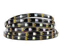 BTF-LIGHTING WS2812B GRB IC 5M 30LEDs/M 150LEDs Individualmente Direccionable 5050SMD LED Tira Negro PCB Sólo DC5V IP65 Impermeable Flexible LED Pixel Tira de color de sueño para interior Decoración