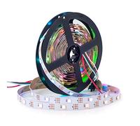 BTF-LIGHTING WS2812E Alambres de aleación ECO RGB 5050SMD Direccionable individual 16.4FT 30 píxeles/m 150 LEDs PCB blanco flexible Full Color LED Píxel tira LED Sueño Color IP30 No impermeable DC5V