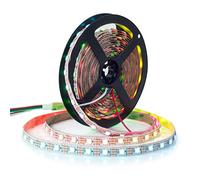 BTF-LIGHTING WS2812E Alambres de aleación ECO RGB 5050SMD Direccionable individual 16.4FT 60 píxeles/m 300 LEDs PCB blanco flexible Full Color LED Píxel tira LED Sueño Color IP30 No impermeable DC5V