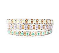 BTF-LIGHTING WS2812E Alambres de aleación ECO RGB 5050SMD Direccionable individual 3.3FT 100 píxeles/m PCB blanco flexible Full Color Píxel tira LED Sueño Color IP30 No impermeable DC5V(Sólo tiras)