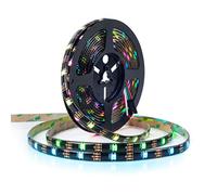 BTF-LIGHTING WS2812E ECO Alambres Aleación RGB Individual direccionable 5050SMD 16.4FT/5M 30Pixels/m 150Pixels DC5V Negro PCB Full Color LED Pixel Strip Dream Color IP65 Impermeable para DIY Proyect