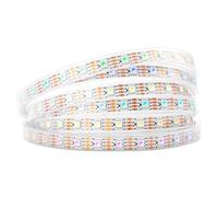 BTF-LIGHTING WS2813 (Upgraded WS2812B) 16.4ft 300 Pixels Individually Addressable 5050 RGB LED Flexible Strip Light Programmable Dream Color Dual Signal LED Rope Light Waterproof IP67 DC 5V White PCB