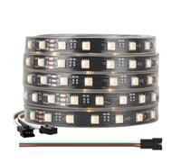 BTF-LIGHTING WS2814 4en1 RGBW Tiras de LED direccionables RGB+Blanco cálido 5050SMD+WS2814 RGB IC 5M 300LEDs DC24V PCB Negro IP67 impermeable Color de ensueño para la decoración del hogar DIY