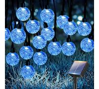 btfarm 10M Guirnaldas Luces Exterior Solar, 30LED Luces Solares Led Exterior Jardin, 8 Modos Impermeable Cadena de Guirnalda Solar Cristal, Terraza, Patio, Fiesta, Navidad, Azul