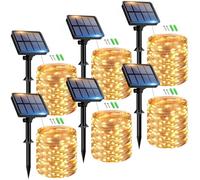 btfarm 6 Paquete Guirnaldas Luces Exterior Solar, Totalmente 30M 300 LED, 8 Modos Cadena de Luces Decoracion para Terraza, Fiestas, Bodas, Patio, Jardines (Blanco Calido)