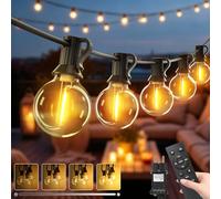 Btfarm: guirnalda de luces LED para exterior de 20 m con mando a distancia y temporizador, intensidad regulable, protección IP44 (resistente al agua y a la intemperie), ideal para jardín, terraza, fie