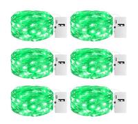 btfarm Lot de 6 Mini Guirnalda Led a Pila con Temporizador, 2M 20LED Pequeña Guirnalda Luminosa con 3 Modos Verde Resistente al Agua para Interior, Habitación, Boda, Fiesta, Navidad, Decor de Botella