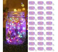 btfarm - Lote de 30 mini guirnaldas LED con pila, 2 m, 20 LED, 3 modos de batería, IP65, impermeable, pequeña guirnalda luminosa LED, interior, decoración para jardín, habitación, boda, fiesta,