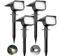 btfarm Luces Solares LED Exterior Jardin [4 Paquete/72LED], Focos LED Exterior Solares Potente Impermeable IP65 Lampara Luz Solar Exterior Iluminacion para Suelo Exteriores, Blanco Frío, GS05-4-EU