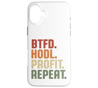 BTFD Compra The Dip HODL Profit Repite BTC Bitcoin Blockchain Carcasa para iPhone 16 Plus