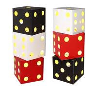 BTFO 6uds Grandes Cajas Regalo Dados Casino con Luces, 18cm Favores Fiesta Dados Luminosos para Decoraciones Tema Casino Noche de Juegos Las Vegas Cumpleaños Centros Mesa (Rojo, Negro, Blanco)