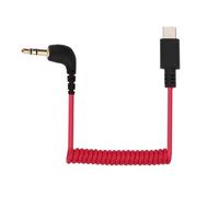 BTFO Cable Adaptador de Micrófono USB C a TRS de 3,5 mm para Rode Wireless GO 2 / ME/Pro Hollyland Lark M1 / M2 / MAX / 150 / M1 / MAX Duo Cable en Espiral DAC para Android iPhone 15