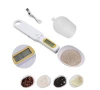 BTFO Cuchara de Pesaje Electrónica, 0,1 a 500 g Cuchara Medidora Digital Blanca para Alimentos Medidora Alta Precisión para Polvos té Ingredientes Alimentos Café y Especias
