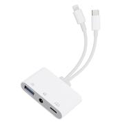 BTFO USB-C a 3,5mm Auricular Adaptador, 3-en-1 Auricular y USB OTG Adaptador 60W Carga Rápida & Transferencia Datos para iPhone 16/15/14/13/12 iPad Samsung Galaxy MacBook Portátiles