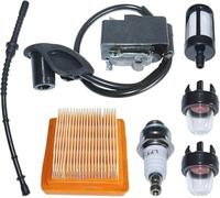 BTFWM Kit de filtro aire y combustible bobina encendido for STIHL, FS120, FS200, FS020, FS202, FS250, FS300, FS350, recortadora hilo Filtro de aire para cortadora de césped