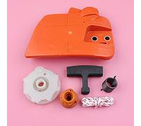 BTFWM Kit de resorte y manija de polea de arranque de retroceso de cadena, cubierta lateral de piñón, embrague de freno de cadena, for Husqvarna, 235, 236, 240 Mango de freno de motosierra