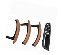 BTFWM LHD RHD Interior del Coche Puerta Tirador de Cuero Soporte Cubierta embellecedora, for, E70 E71 X5 X6 2007-2013 Accesorios for automóviles Tirador de puerta interior de coche(RHD-Brown-Hige)