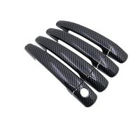 BTFWM Manija de puerta coche fibra carbono, for Peugeot, 2008 A94 2013-2019, embellecedor cubierta for pegatinas diseño Cubierta para manija de puerta exterior de coche(Black 4handle 1keyhole)