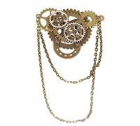 Btgghytr Broche punk, pin para el pecho, joyería para sombrero, camisa, solapa, joyería vintage con cadena, para hombre, camisa, traje, clips de peinado para mujeres y niñas, 4.68x2.73in, Metal
