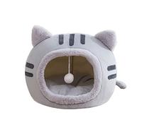 Btgghytr Cama semicerrada con forma de gatito para mascotas, cojines cálidos para gatos, casa de gato, cesta cálida para gatos, nido para perros pequeños