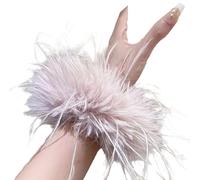 Btgghytr Coleteros para cola de caballo con plumas naturales, suaves para el cuero cabelludo, accesorios suaves para el cabello, puños con plumas de fácil mantenimiento