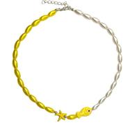 Btgghytr Collar con colgante de pez payaso de moda, accesorio de pez payaso, accesorio distintivo de cadena de cuello con cuentas, adorno clásico vintage con cuentas, talla única, como se describe