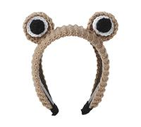 Btgghytr Diadema de punto para mujeres y niñas, tocado de ojos grandes, dibujos animados para rana, diadema ancha, adorable disfraz de fiesta, bonita diadema para el pelo, accesorios para el cabello