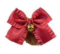Btgghytr Diadema para cola de caballo MerryChristmas con lazo rojo, clip para el pelo, actuaciones escénicas, accesorios para el cabello de vacaciones, fiesta