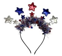 Btgghytr Diadema para mujeres y niñas, accesorio para el cabello con estrella brillante, accesorios para fiestas, día de la independencia, bonita diadema para el cabello
