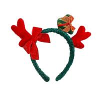 Btgghytr Diadema para mujeres y niñas, con lazo, cuernos de reno, para adultos, transmisión en vivo, fiesta de Navidad, accesorios para el cabello