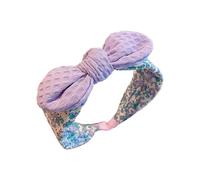 Btgghytr Diadema para mujeres y niñas, con patrón de flores con lazo anudado, banda ancha suave para el pelo para fiestas infantiles