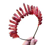 Btgghytr Diadema para mujeres y niñas, diadema de corona de reina, diademas de cristal natural, accesorios para el cabello hechos a mano para boda, luna, bruja, fiesta, disfraz, bonita diadema para el