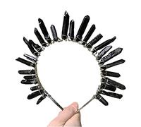 Btgghytr Diadema para mujeres y niñas, diadema de cuarzo natural para cristales crudos, lazo para la cabeza, natural para materia prima, corona de piedra arcoíris, estilo bohemio para rinesto, bonita