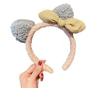 Btgghytr Diadema para mujeres y niñas, diadema de felpa con orejas de gatito, diadema de animales de dibujos animados para orejas de gato, diadema para lavar la cara, bonita diadema para el pelo,