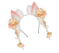 Btgghytr Diadema para mujeres y niñas, diadema de felpa con orejas de lobo y gatos para cosplay de anime con banda elástica